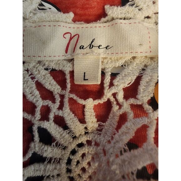 Nabee Boho Crochet Fringe Top Sunflower Macrame Festival Womens Size L - Picture 3 of 4